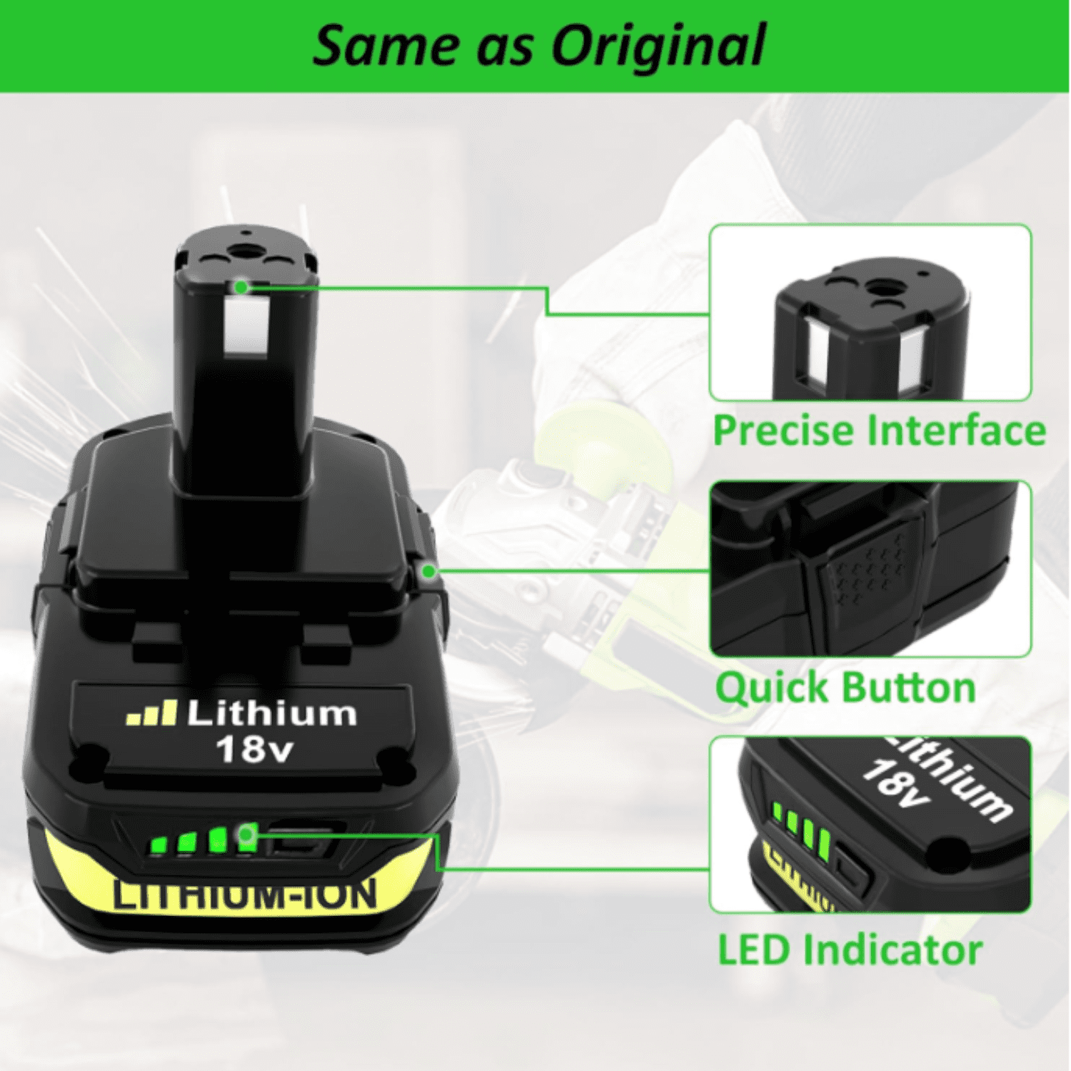 Vinida P102 18V Cordless Power Tool Charger with 2 X 36Ah Batteries for Ryobi ONE+ 18V System
