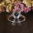 thumbnail image 6 of HeartsAndYou 2ct Round Natural Blue Sapphire & Diamond Hexagon Halo Ring 14k SOLID White Gold, 6 of 9