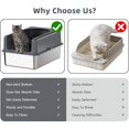 thumbnail image 6 of High-Sided Stainless Steel Cat Litter Box,Stainless Steel Litter Box with Lid,Extra Large,Easy-to-Clean Metal Litter Pan for Cats (24''L X 16''W X 12''H with Enclosure), 6 of 6