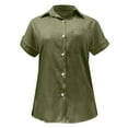 thumbnail image 6 of WTXUE Button-Up Shirts Short Sleeve, Notch Neck Shirts for Women Solid Linen Loose Button Shirt Cotton Solid, Linen Shirts, Workwear for Women, 6 of 7