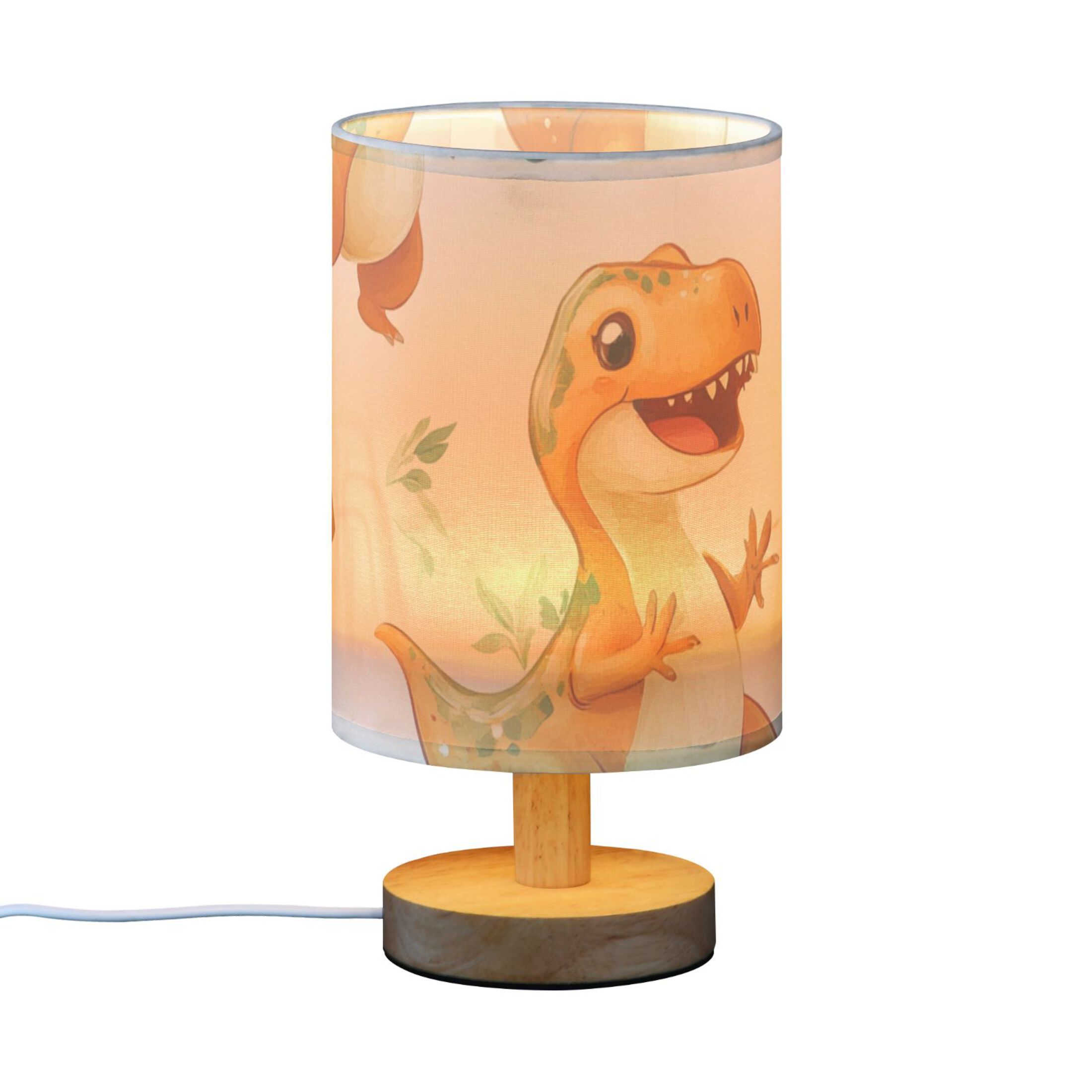 Cute Dinosaur Dancing Music Notes Leaves Table Lamp with USB Port LED Warm Light Lamp Night Light Home Decor