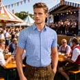 thumbnail image 2 of xfsWaSs Shirts For Men Casual Plaid Shirt Summer Short Sleeve Button Down Shirts Lightweight Breathable Everyday Tops Fashion Casual Blouses, 2 of 4