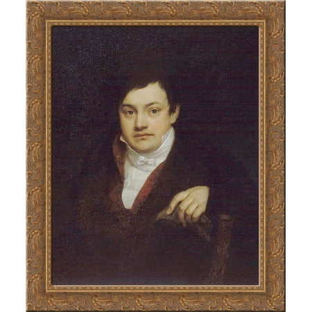 Portrait of Kusov Aleksey Ivanovich 24x20 Gold Ornate Wood Framed Canvas Art by Orest Kiprensky