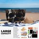 thumbnail image 5 of Fotbe Gold Pattern Black Skull Bolsa de Viaje para Playa - Resistente al Agua, Bolsa Tote de Gran Capacidad y Ligera con 7 Bolsillos para Mujeres y Hombres, 5 of 7
