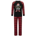 thumbnail image 2 of Qiylii Christmas Family Matching Pajamas Set Letter Santa Hat Print Long Sleeve Tops and Plaid Pants Sleepwear  Outfits for Parent-Child Women Man Kids Baby Dog Holiday Pjs Sets, 2 of 10
