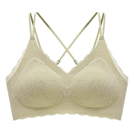 

Bras for Women Push-Up Non-Slip Lace Flower Surface Beautiful Back Seamless One-Piece Bra Without Steel Ring on Clearance