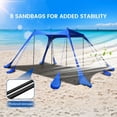 thumbnail image 3 of Beach Tent Sun Shelter 10x10FT Beach Shade Canopy with 8 Sandbags, UPF 50+ Protection Beach Shade Canopy, Outdoor Tent for Camping Trips, Backyard, Fishing, 3 of 14