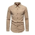 thumbnail image 1 of Fashnice Chemise Homme Col à Revers Chemise Boutonnée Coupe Régulière Tunique de Vacances Kaki Clair G, 1 of 8