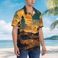 thumbnail image 4 of Haiem Sunset Desert Journey Printed Hawaiian Shirt for Men - Men’s Casual Beach Summer Shirts - Stretch Fabric with Modern Fit-3X-Large, 4 of 7