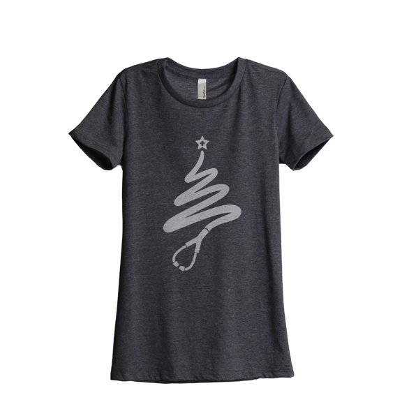 Nurse Holiday Spirit Women's Fashion Relaxed T-Shirt Tee Charcoal Grey X-Large
