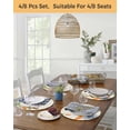 thumbnail image 5 of 13 Inch Round Placemats Set of 6, Grey Bunny Easter Non Slip Heat Insulation PP Table Mats, Rabbits Spring Botanical Carrots Washable Place Mats for Kitchen Dining Party Table Decor, 5 of 7