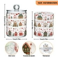 thumbnail image 5 of Yayeee 2 Pack Qtip Holder Bathroom Cotton Swab Canister with Lid Clear Dispenser Set, Red Nordic Christmas House, 5 of 6