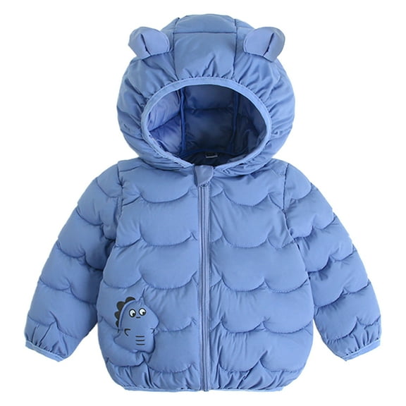 BULLPIANO Winter Coats for Toddler Boys Girls Light Puffer Padded Jacket Winter Outerwear with Bear Hood