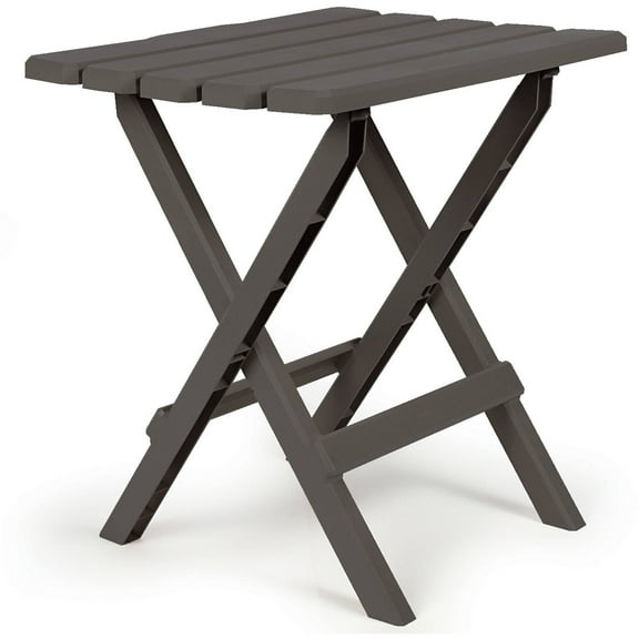 Camco Adirondack Portable Outdoor Folding Side Table, Perfect For The Beach, Camping, Picnics, Cookouts and More, Weatherproof and Rust Resistant - Charcoal, Large (51885)