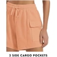 thumbnail image 5 of Pinspark Comfy Shorts for Women Lounge Casual Short Soft Workout Sports Wear Elastic High Waisted Cargo Pockets, 5 of 6