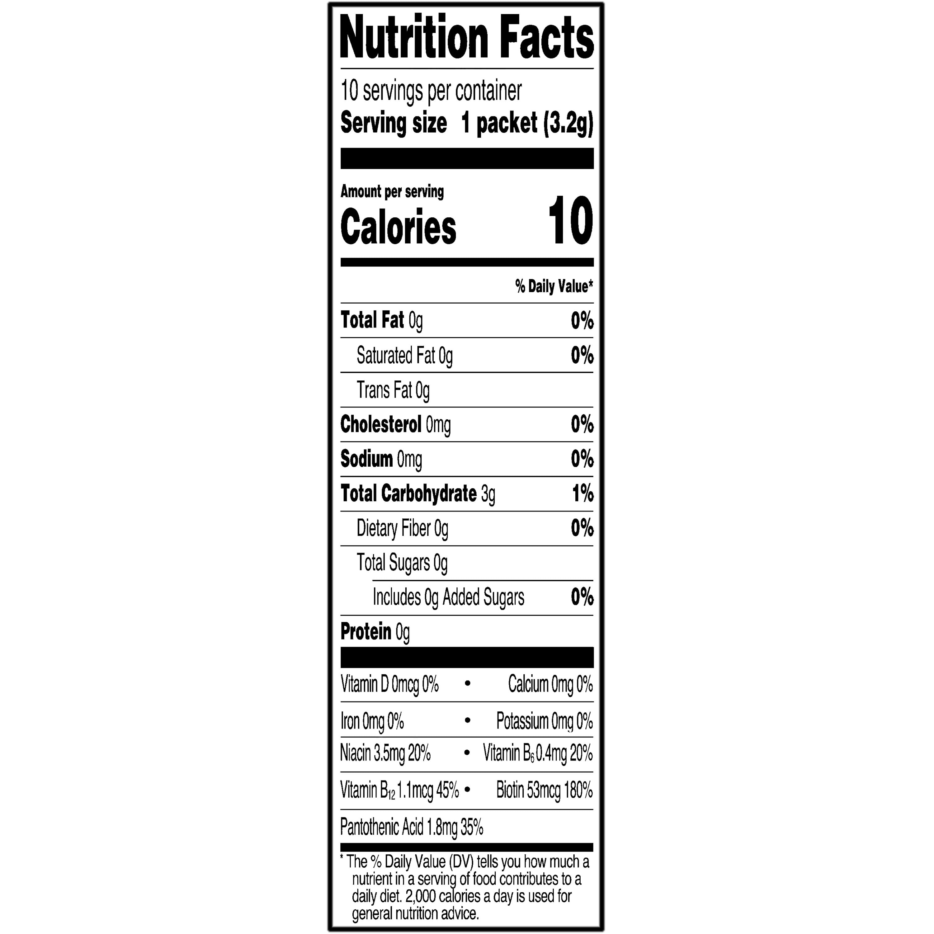 Great Value Wild Strawberry Drink Mix Singles, Sugar-Free, 10 Packets