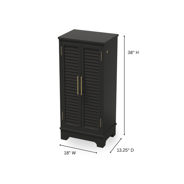 Hives & Honey Port Elegant Charcoal Jewelry Armoire: Freestanding