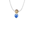 thumbnail image 2 of Delight Jewelry Blue Crystal Heart Mia Monkey Charm Necklace, 2 of 4