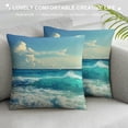 thumbnail image 3 of Orinice Waves Island Graphic Decorative Pillow Cover for Home Couch Living Room Bed Sofa 20x20in, 3 of 5