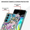 thumbnail image 4 of Allytech Motorola Moto Edge 20 Case Clear, Flower Series Crystal Clear Back Cover Flexible TPU Silicone Shockproof Drop Proof Anti-yellow Protection Case Cover for Moto Edge 20, Peony, 4 of 5