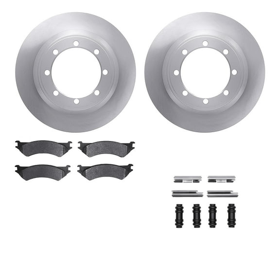Dynamic Friction Company Rear Brake Rotors with 5000 Advanced Brake Pads includes Hardware 6512-99468