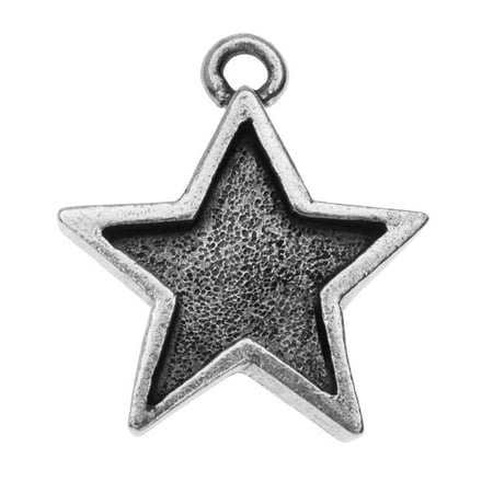 Classic Pendant Mini Pendants - Nunn Design Mini Bezel Pendant, Star 16x18.5mm, 1 Piece, Antiqued Silver