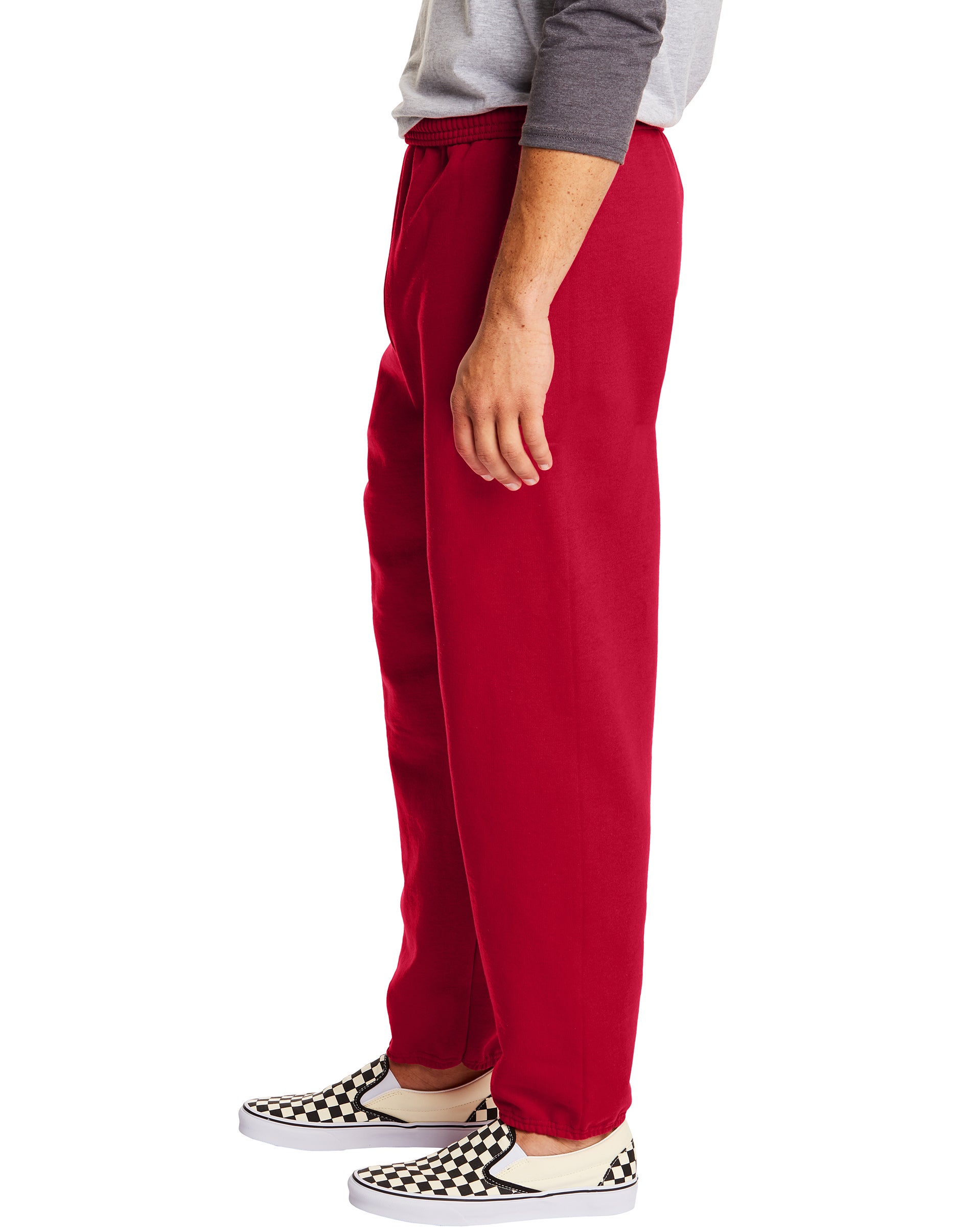 Hanes EcoSmart Men's Fleece Sweatpants, 2-Pack, 32" Deep Red M - image 2 of 4