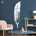 thumbnail image 6 of PULLIMORE 3D Mirror Feather Wall Sticker Acrylic Self-Adhesive DIY Wall Decor Stickers Home Decorations (Black, 11.8 x 47 in), 6 of 9