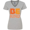 thumbnail image 3 of Inktastic Be Kind Logo in Orange Women's V-Neck T-Shirt, 3 of 5