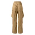 thumbnail image 4 of NIEWTR Men's Baggy Cargo Pants Y2K Trendy Drawstring Parachute Cargo Pants Loose Fit Streetwear Beam Feet Pants with Pockets (L,Z02-Khaki), 4 of 7