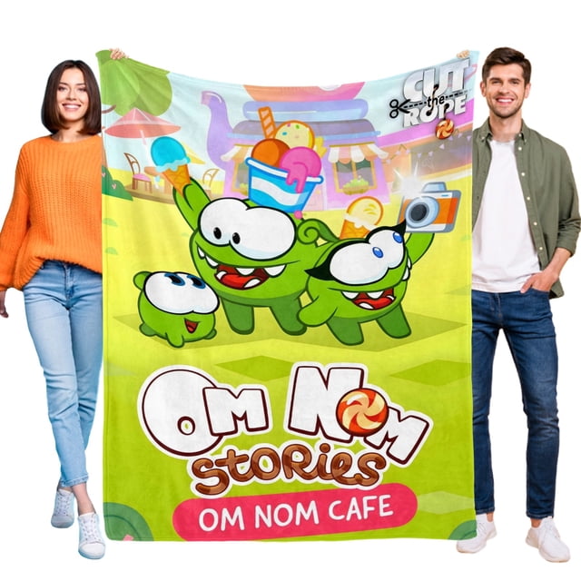 Om Nom anti-pilling, suave, ligera, esponjosa y acogedora de lujo para hogar y cocina – Perfecta para niños y adultos,120X150cm