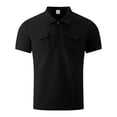 thumbnail image 4 of RMGVDSD Mens Golf Polo Shirts Short Sleeve Shirt With Pockets Classic Knit Tops For Everyday Wear Breathable Casual Polo Shirt Summer Golf Shirts Basic Shirts Tops, 4 of 5