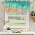 thumbnail image 2 of Teal Ombre Coastal Curtain Valances for Windows, Kitchen Valance Window Treatments Panel 2 Pack, Summer Nautical Beach Ocean Seaside Rod Pocket Short Curtains for Bathroom Bedroom 60 x 18 Inch, 2 of 8