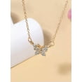 thumbnail image 5 of HOOUN Butterfly Pendant Necklace Dainty Rhinestone Gold Tone Chain Minimalist, 5 of 6