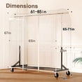 thumbnail image 2 of HOKEEPER Heavy Duty Clothing Rack with Cover 450 lbs Capacity Adjustable Z Base Garment Rack, Rolling Metal Clothes Rack with Wheels, Commercial Grade No-Gap Zippered Dust Cover, 65"-71" Height, 2 of 8