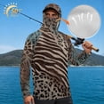 thumbnail image 3 of SEANATIVE Sun Protective Hooded Fishing Shirt for Men, Long Sleeve Full Coverage Long Sleeve Running Hiking Shirts with Built-in Mesh Face Mask Neck Gaiter, 4XL, Zebra Leopard Print, 3 of 7
