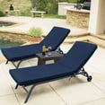 2PCS Outdoor Water Resistant Chaise Lounge Cushions, Outdoor Lounge
