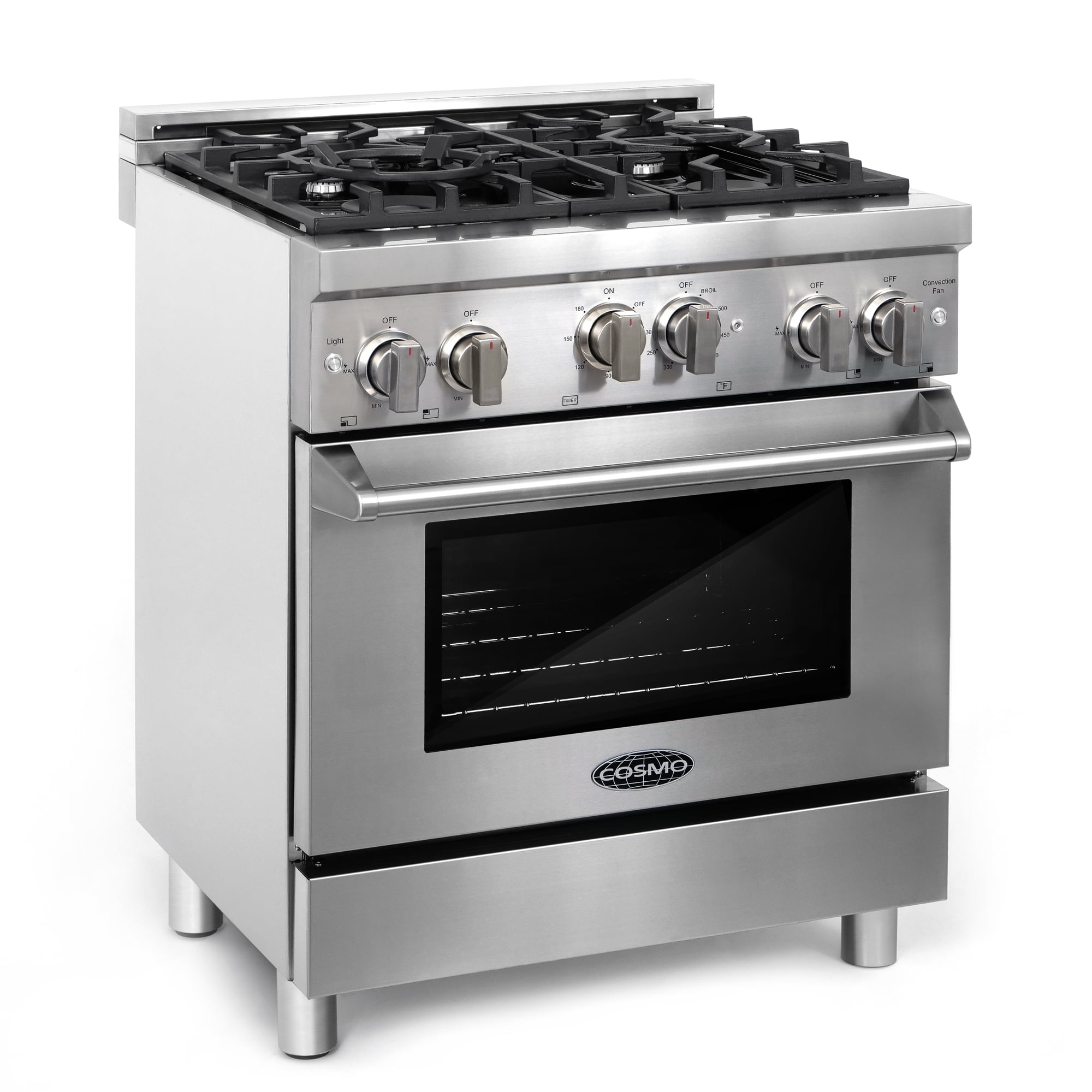 Cosmo 2 Piece Kitchen Appliance Package with 30" Freestanding Gas Range Kitchen Stove & 30" Under Cabinet Range Hood Kitchen Hood Kitchen Appliance Bundles