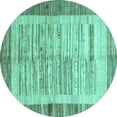 thumbnail image 1 of Ahgly Company Indoor Round Abstract Turquoise Blue Contemporary Area Rugs, 8' Round, 1 of 4