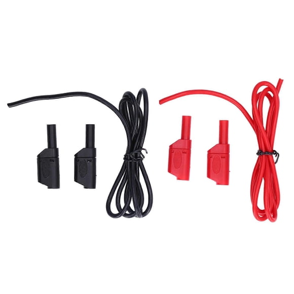 Kit de cordons de test banane 4 mm mâle vers mâle 32 A 1\xa0000 V rouge et noir pour batterie