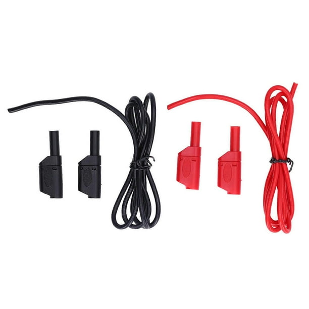 Kit de cordons de test banane 4 mm mâle vers mâle 32 A 1\xa0000 V rouge et noir pour batterie