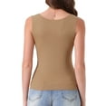 thumbnail image 3 of Womens Modal Pajama Tank Sleeveless U Neck Loungewear Basic Shirts Summer Sleep Tops S Khaki, 3 of 6