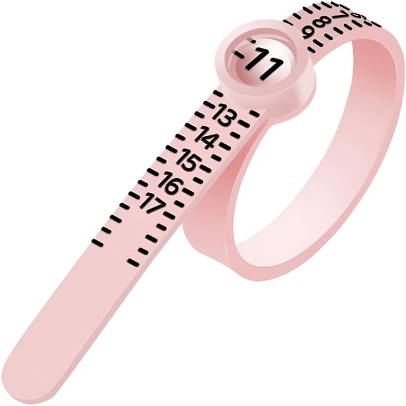 DESIGNICE Ring Sizer Measuring Tool with Magnifier, for Ring Measurer and Ring Sizer Clear and Intuitive Reading, Plastic Ring Sizer with Lens, 1-17