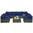 thumbnail image 4 of Costway 7PCS Patio Rattan Furniture Set Sectional Sofa Garden Navy Cushion, 4 of 11