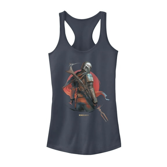 Junior's Star Wars: The Mandalorian Dusty Sunset Racerback Tank Top Indigo Large
