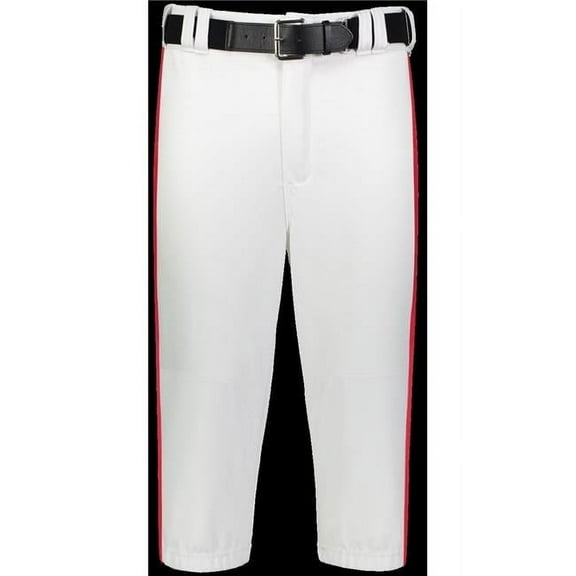 Russell Adult Piped Diamond Series Knicker 2.0 Pant, White & True Red - Medium