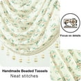 thumbnail image 5 of VOGOL Waterfall Valance 110"x43" Ultra Wide Farmhouse Vintage Floral Sheer Voile Swag with White Bead Fringe, 5 of 7