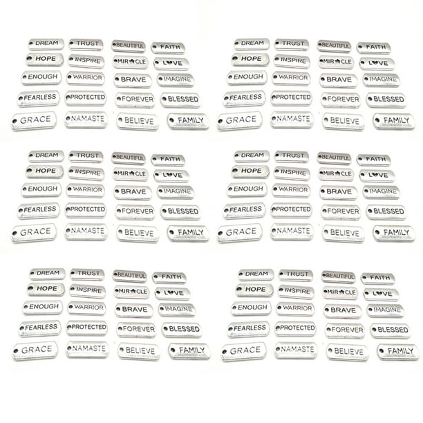 Guardurnaity Dijes de llavero exquisitas letras creativas accesorio de joyería decoraciones colgantes hacer colgante de adorno para artesanías Ropa, zapatos y accesorios Miscelánea Plata 120 Stück Guardurnaity AP009434-05