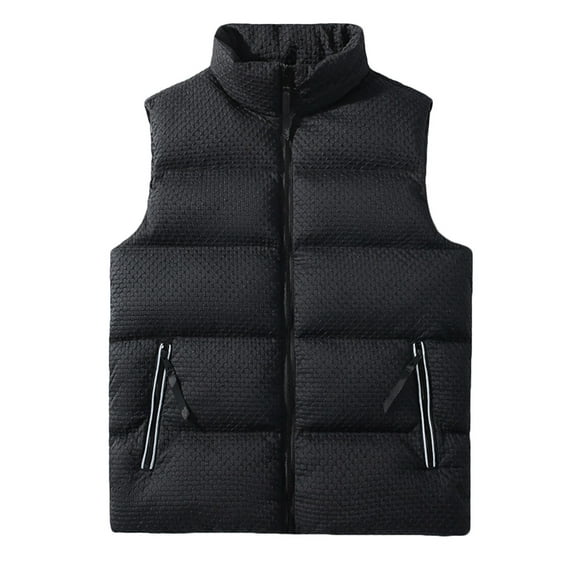 zanvin Men's Lightweight Warm Puffer Vest Outdoor Sleeveless Jacket for Golf Hiking Casual Travel,Black,XL