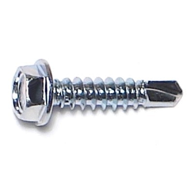 

#8-18 x 3/4 Zinc Plated Steel Hex Washer Head Self-Drilling Screws SDSHWS-107